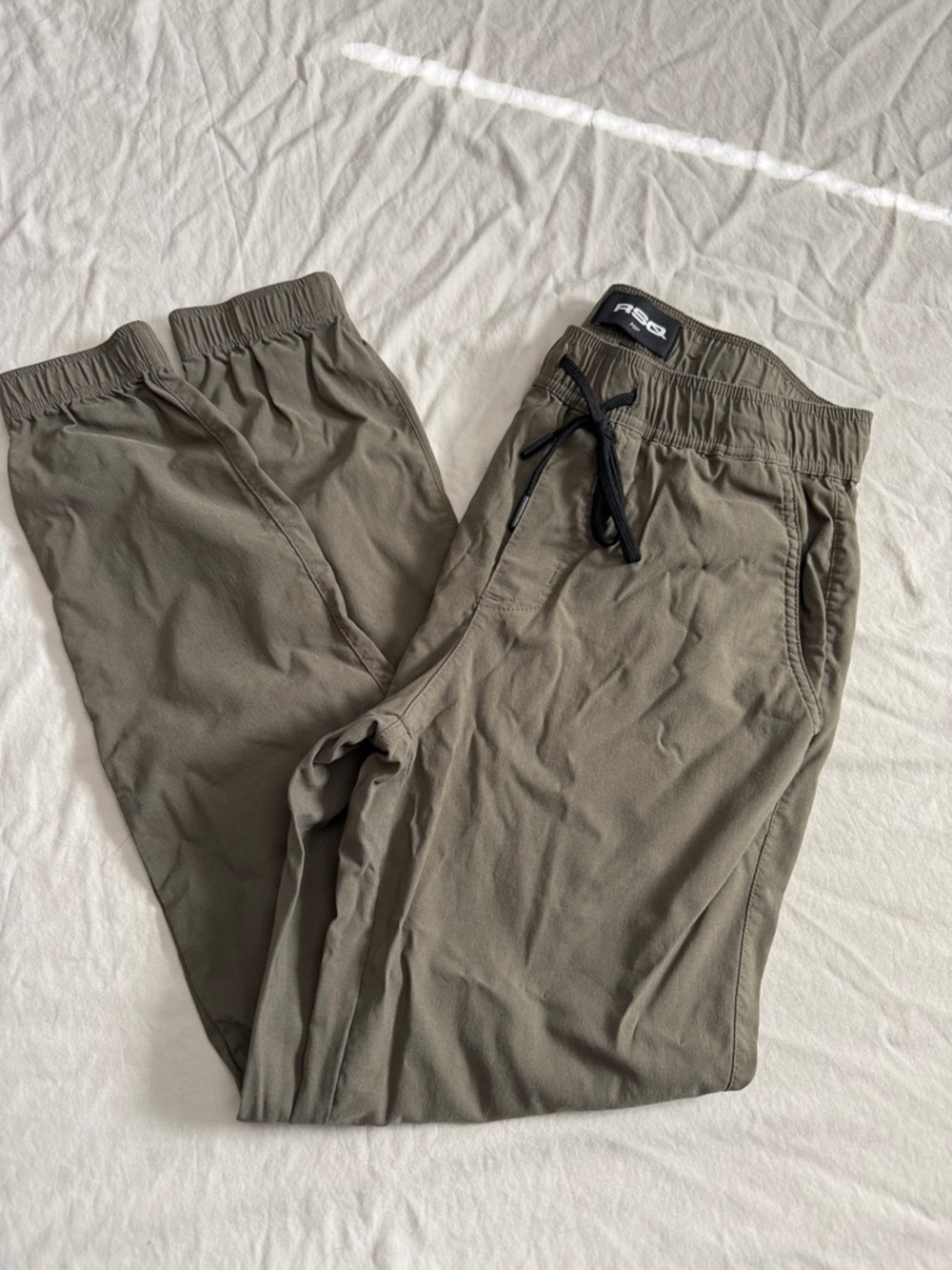 RSQ Men's Olive Drawstring Joggers with Black Tie